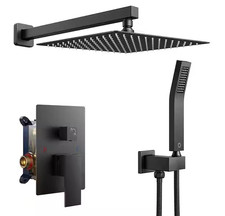 NOVO 12 pol. Conjunto de misturador de alta pressão 2 jatos sistema de chuveiro de chuva com portátil preto comprar usado NOVO 12 pol. Conjunto de misturador de alta pressão 2 jatos sistema de chuveiro de chuva com portátil preto comprar usado  Enviando para Brazil