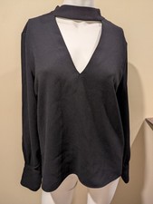 Blusa Zara Feminina Preta Top Camisa Gargantilha Decote Botões Tamanho Médio  comprar usado  Enviando para Brazil