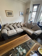 Shaped sofa cream for sale  MANCHESTER