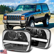 Par de Faróis de LED 5x7" 7x6 para Jeep 84-2001 Cherokee XJ com HI/LO Halo DRL Turn comprar usado  Enviando para Brazil