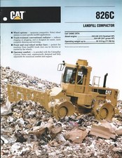 Folheto de equipamento - Compactador de lixo para aterro sanitário Caterpillar 826C - 1994 (E4172), usado comprar usado  Enviando para Brazil