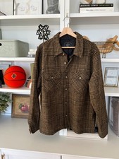 🔥 Camisa overshirt de flanela portuguesa jaqueta lã xadrez Glen lã marrom XXL 2XL, usado comprar usado  Enviando para Brazil