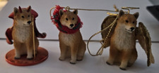 Conjunto de 3 bonecos Shiba Inu (2 ornamentos 1 na base), usado comprar usado  Enviando para Brazil