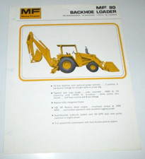 Retroescavadeira Massey Ferguson MF 80 especificações folheto de vendas 1974 comprar usado  Enviando para Brazil