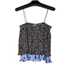 Blusa Derek Lam 10 Crosby floral plissada em camadas gola quadrada 4 nova sem etiquetas comprar usado  Enviando para Brazil