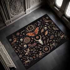 Alfombra decorativa bruja gótica negra | Alfombra oscura y espeluznante con temática de bruja | Estro gótico segunda mano  Embacar hacia Mexico