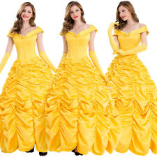 Cosplay 2023 A Bela e a Fera Princesa Bela Vestido Dourado Terno de Festa de Halloween, usado comprar usado  Enviando para Brazil