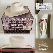 Novo com etiquetas 80s Vintage Resistol 15x Castor Diamante Ferradura 7 1/4 Chapéu Cowboy Western com Caixa, usado comprar usado  Enviando para Brazil
