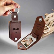 Presente de Dia dos Pais – Chaveiro personalizado de couro e metal para ele comprar usado  Enviando para Brazil