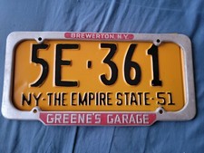 Quadro de placa de licença Greene's Garage Brewerton, NY Nova York tamanho grande pré 1956 comprar usado  Enviando para Brazil
