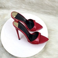 Nuevas sandalias de verano de charol rojo punta abierta tacón alto puntiagudo zapatos para mujer segunda mano  Embacar hacia Mexico