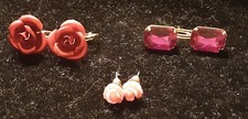 Pair earrings rose for sale  Ithaca