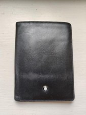 Montblanc black leather for sale  PETWORTH