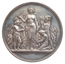 INÍCIO BAIXO! Medalha de prata da França Gironde Horticultural Society 1879 por Borrel 42mm comprar usado  Enviando para Brazil