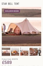 Star bell tent for sale  CHESTER
