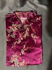 Blusa de seda tradicional chinesa - Marrom com padrão floral - Tamanho 3XL infantil - Nova comprar usado  Enviando para Brazil