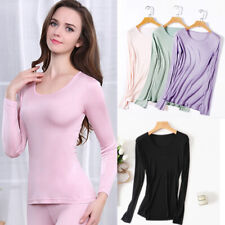 Camisetas femininas de seda amoreira manga longa gola redonda leve comprar usado  Enviando para Brazil