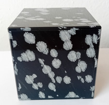 Cubo Obsidiana Copo de Nieve Pisapapeles Tope Cristal Mineral 0.75KG comprar usado  Enviando para Brazil