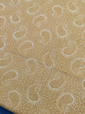 Tecido de costura de algodão 6 jardas material dourado cor bronzeada estampa paisley simples comprar usado  Enviando para Brazil