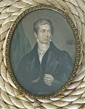 Antique miniature portrait for sale  PEEBLES