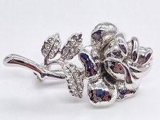 Rose brooch diamante for sale  UK