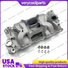 Coletor de admissão de alumínio plano duplo SBC para Chevrolet V8 265-400 bloco pequeno comprar usado  Enviando para Brazil