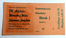 Orig. Ticket SG Dynamo Dresden FK Memphis Austria Wien EC 1979 DDR Fußball SGD comprar usado  Enviando para Brazil