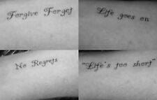 Declaración de vida - Juego de 3 tatuajes temporales de muñeca - brazo de hombro al tobillo - elección de eslogan segunda mano  Embacar hacia Mexico