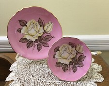 Xícara de chá e pires de porcelana paragon feitos na Inglaterra rosas brancas rosa c.1940’s comprar usado  Enviando para Brazil