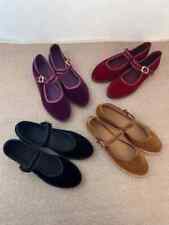 Sapatos de veludo Mary Jane ponto à mão casual streetwear balé sapatos baixos mocassins comprar usado  Enviando para Brazil