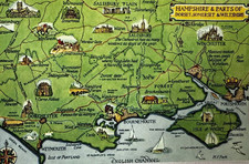 Map postcard hampshire for sale  POOLE