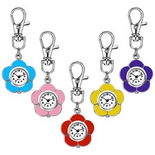 Mochila chaveiro relógio clip-on quartzo FOB relógio de bolso fofo mosquetão flor comprar usado  Enviando para Brazil