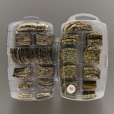 Usado, Lindas pontas de unhas falsas lindas glitter dourado robusto comprar usado  Enviando para Brazil