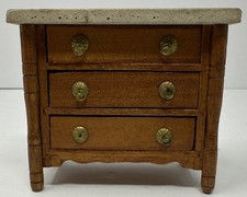 Cômoda de madeira miniatura vintage para casa de bonecas móveis superiores de mármore comprar usado  Enviando para Brazil