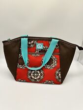 Igloo cooler bag lancheira com bolso medalhão floral vermelho/sobrancelha/azul-petróleo 15x10x6 comprar usado  Enviando para Brazil