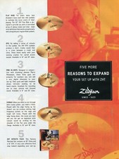 2006 anúncio impresso de pratos de bateria Zildjian ZHT com Riley Breckenridge of Thrice comprar usado  Enviando para Brazil