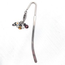 Brighton Bookmark Bumble Bee Lady Bug Flower Charms Book Page Marker Silver Tone comprar usado  Enviando para Brazil