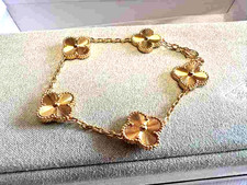 Pulseira V.C.aBracelet/Guilloche ouro 18k/amarelo 5 motivos comprar usado  Enviando para Brazil