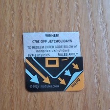 Mcdonald monopoly voucher for sale  LOUGHBOROUGH