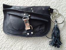 Bolsa Heather Hambrecht ((h(om)e) EUA couro preto clutch One of a Kind Show comprar usado  Enviando para Brazil