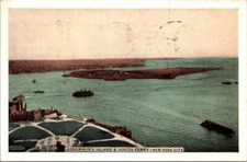 Cartão postal antigo New York City NY 1930s Governor's Island South Ferry Boats, usado comprar usado  Enviando para Brazil