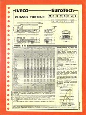 IVECO TRUCKS / EUROTECH / CHÂSSIS PORTEUR MP I90 E 42 / FICHE de 1992 comprar usado  Enviando para Brazil