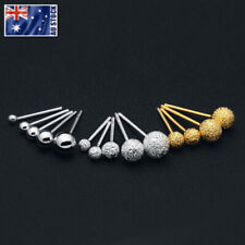 Brincos de prata esterlina 925 genuínos com miçangas sólidas piercing de orelha 1,5 mm a 5 mm comprar usado  Enviando para Brazil