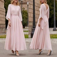 Vestido rosa mãe da noiva chiffon convidado vestido mãe para mãe plus size comprar usado  Enviando para Brazil