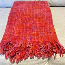 Cobertor Pier 1 Importado com Franja Xadrez 74x54 Multicolor Ferrugem Rosa Roxo comprar usado  Enviando para Brazil