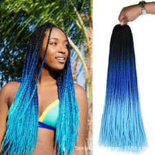 Caixa tranças cabelo crochê 24 polegadas alta temperatura fibra extensões de cabelo feitas à mão comprar usado  Enviando para Brazil