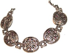 Lote #600 fantásticos pulseiras de prata esterlina 925 com pedras roxas marcassita acentuadas comprar usado  Enviando para Brazil