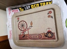 Bandeja dobrável de metal vintage década de 1970 para TV cama de colo roda giratória 17x13 cozinha retrô 4of8 comprar usado  Enviando para Brazil