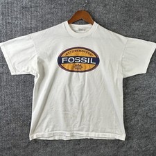 Usado, Camiseta masculina vintage relógio fóssil XL branca ponto único feita nos EUA comprar usado  Enviando para Brazil