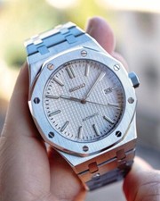 Seikmod Royal Style | NH35 Automático | Mostrador Prata Tapeçaria | Safira | 41mm comprar usado  Enviando para Brazil